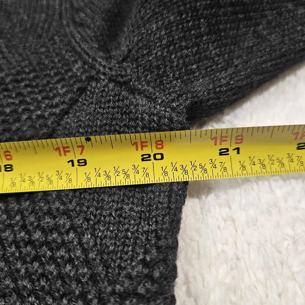 Banana Republic Extra Fine Merino Wool Black Textured Knit Front Zip Cardigan-M